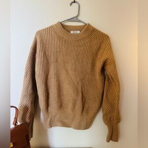 Tan Ribbed Knit Sweater